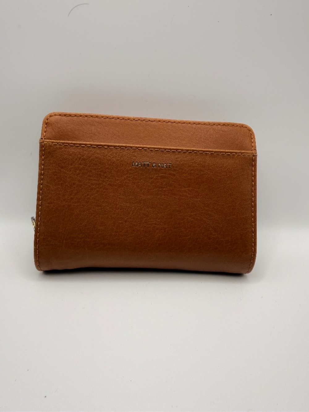 Matt & Nat Brown Vegan Leather Zip Around Wallet Card Holder